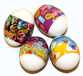Etikett Farbige Eier